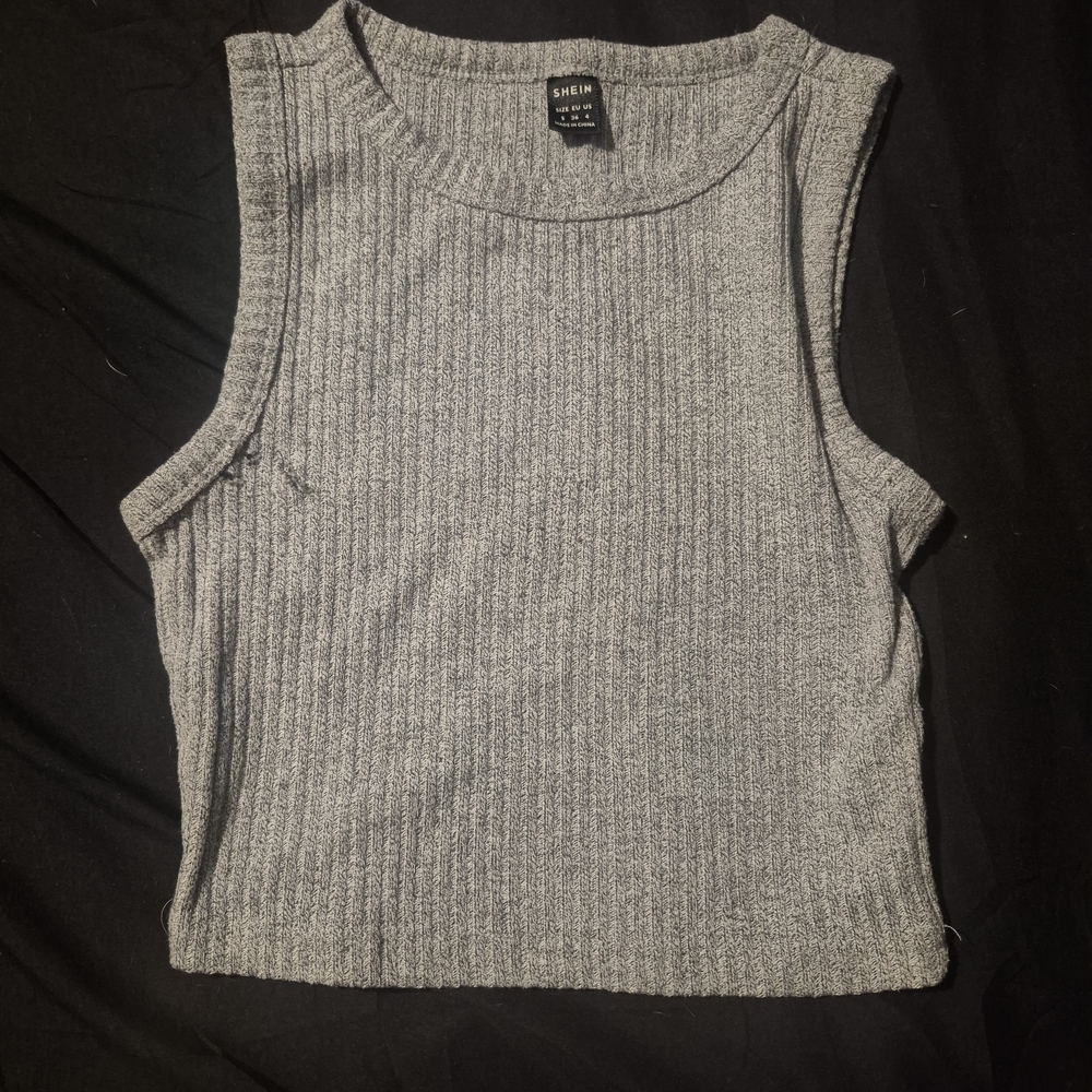 SHEIN Heather Gray Sleeveless Crop Top